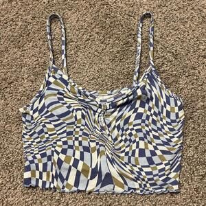 Warp checkered crop top tank.